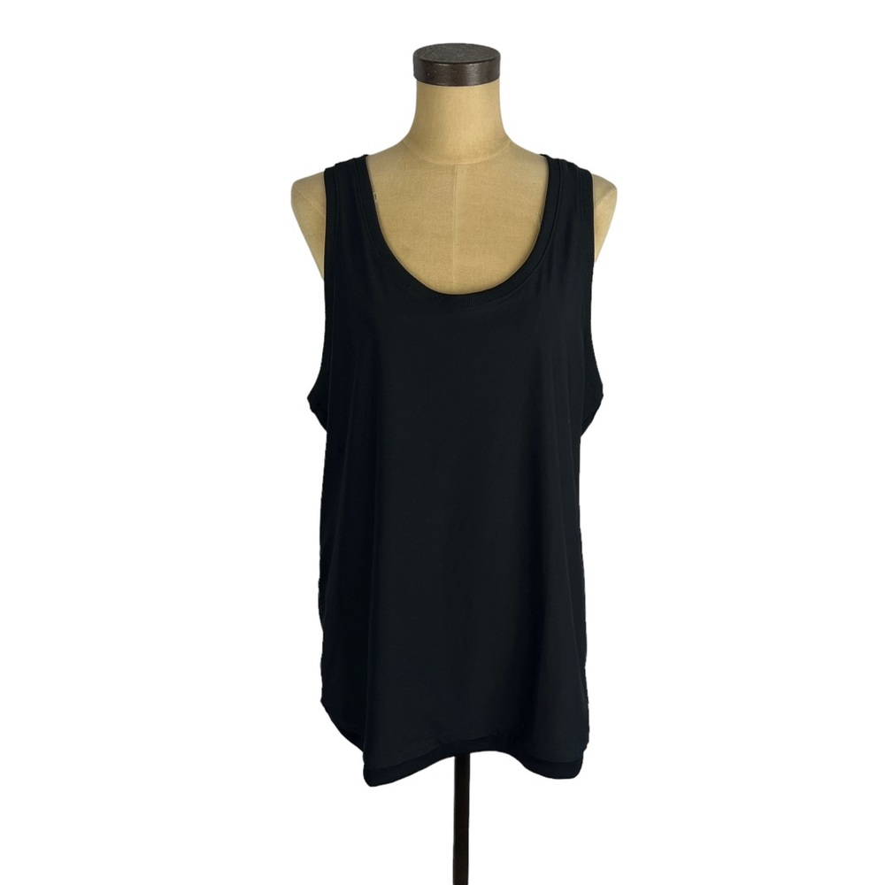 Eddie Bauer women’s black racer back athletic tank top SZ 2XL